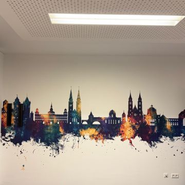 Kreative Designgrafik für moderne Raumgestaltung und Farbkonzepte